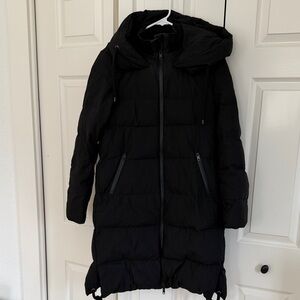 Zara Black Hooded Puffer Jacket